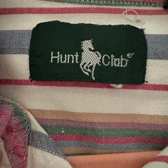 Vintage Classic Multicolored Pastel Stripe Coastal Preppy Button Down Top - Picture 7 of 11